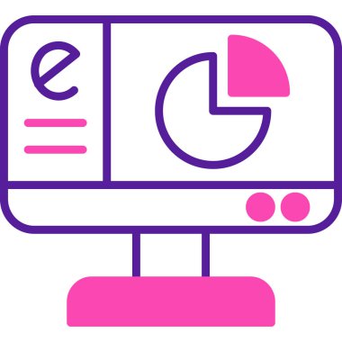 Pie Chart web simgesi basit vektör illüstrasyonu