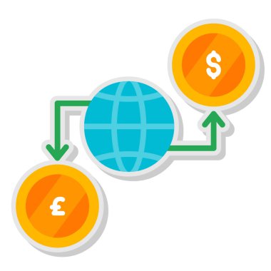 genel değişim düz simgesi, vektör illüstrasyonu