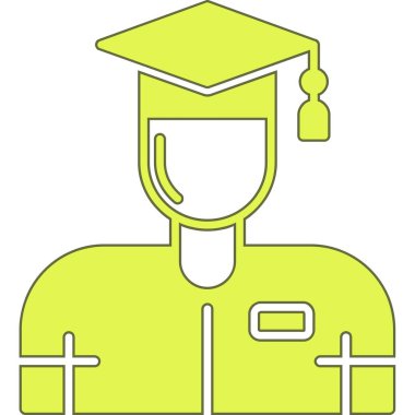 Mezun. Web simgesi basit illüstrasyon