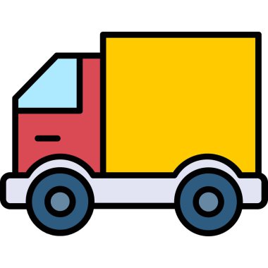 Kamyon Simgesi Vektör Özeti Çizimi