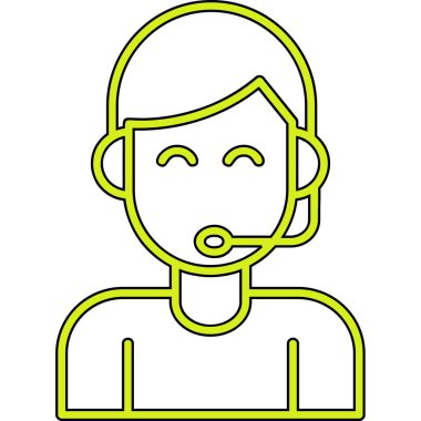 Kulaklıklı genç adam Avatar karakter çizimi tasarımı