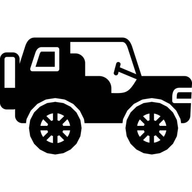 Açık araçlı bir jipin silueti.