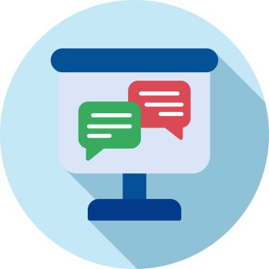 Konuşma yap. Web simgesi basit illüstrasyon