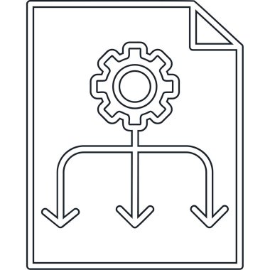 Dişliler ve ok izole edilmiş simgesi olan dizin