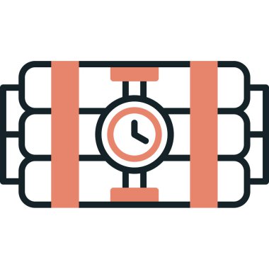 Zaman Bombası web simgesi, vektör illüstrasyonu