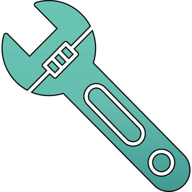 İngiliz anahtarı simgesi. Web için anahtar vektör simgesinin renk çizimi