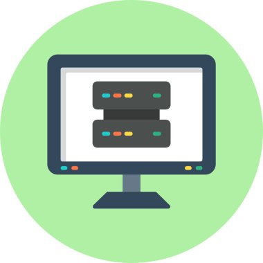 sunucu web simgesi basit vektör illüstrasyonu