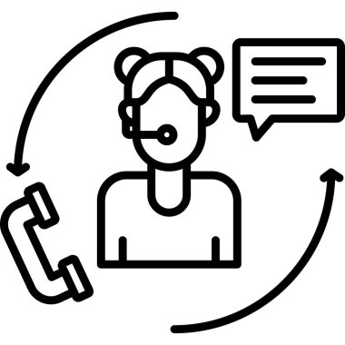 Konuşma baloncuğu simgesi olan kadın, vektör illüstrasyonu