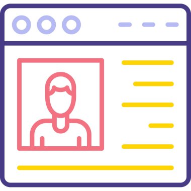 Kimlik kartı simgesi, vektör illüstrasyon tasarımı