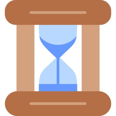 Kum saati vektör simgesi. beyaz arkaplan kum saatinde izole edilmiş çizgi film vektör çizimi.