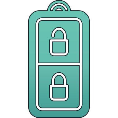 Mavi ve yeşil kilidin vektör çizimi