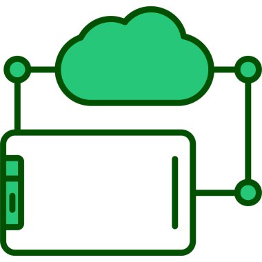 Bulut hesaplama simgesi. Basit resimleme