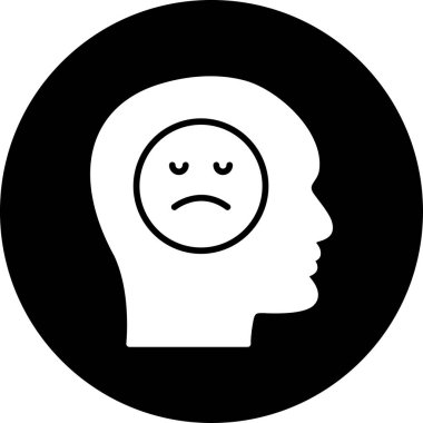 üzgün yüzlü bir kafa, vektör çizimi