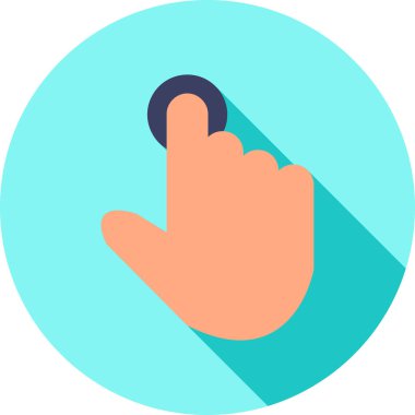 Beyaz arkaplan çizimi üzerinde izole edilmiş düz biçimli parmak jest simgesi ile el