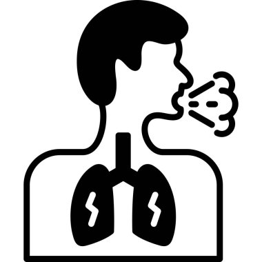 Ciğerlerinden hava çıkaran bir adam.