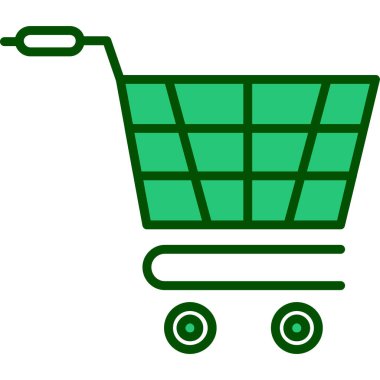 Alışveriş arabası simgesi, vektör illüstrasyonu