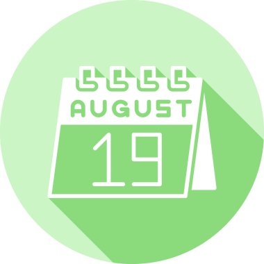 19 Ağustos Düz Takvim simgesi