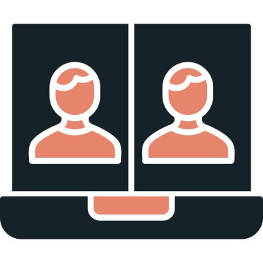 Görüntülü arama web simgesi, vektör çizim