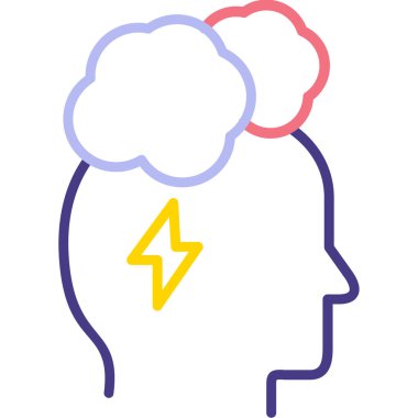 Güç hattı vektör simgesine sahip beyin