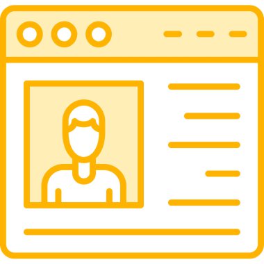 Kimlik kartı simgesi. Basit bir çizim. Web tasarımı için kimlik kartı vektör simgeleri