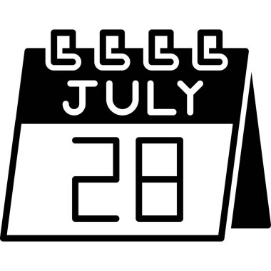 25 Temmuz - Temmuzlu takvim simgesi tasarımı