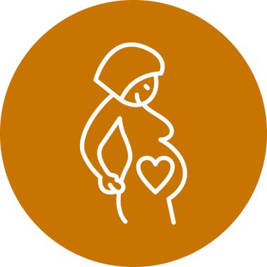 Kalp şekli vektör simgesi olan hamile kadın