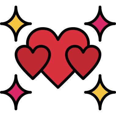 Kalp ikonu vektör illüstrasyonu