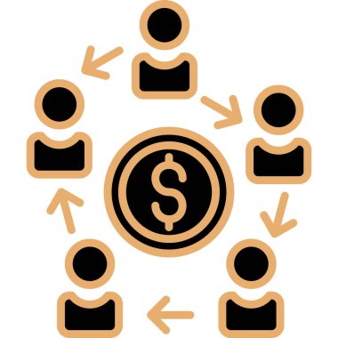 finansal yönetim düz simgesi, vektör