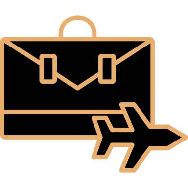 Bavul. Web simgesi basit illüstrasyon