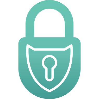 Asma kilit simgesi. vektör illüstrasyonu