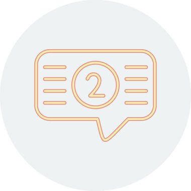 Sohbet ikonu. Beyaz arkaplanda ince çizgi ve dış hat vektör simgesi