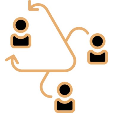 iş yönetimi düz simgesi, vektör illüstrasyonu