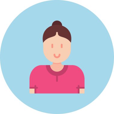 Düz dizaynlı Avatar kadın simgesi