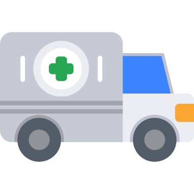 araba acil durum hastane simgesi düz stil