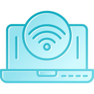 Wi-Fi sembolü çizim dizaynlı dizüstü bilgisayar
