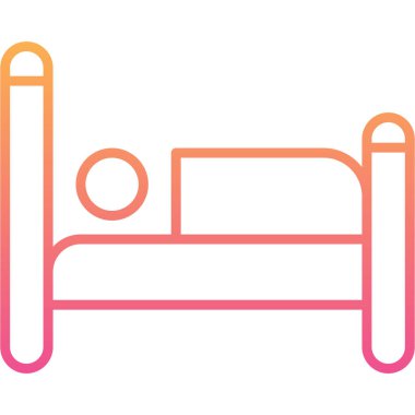 Yatak ikonu. Web için yatak vektör simgelerinin basit çizimi