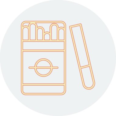 sigara ve sigara ikonu, vektör illüstrasyonu