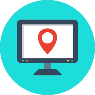 konum. Web simgesi basit illüstrasyon