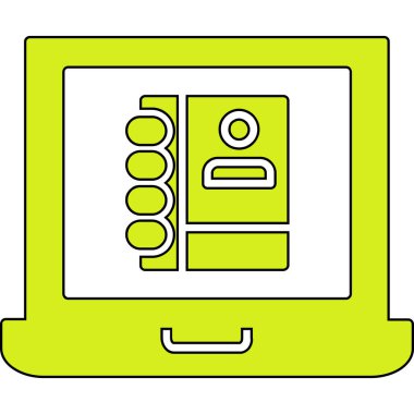 Yeşil kartı olan bir tabletin vektör çizimi