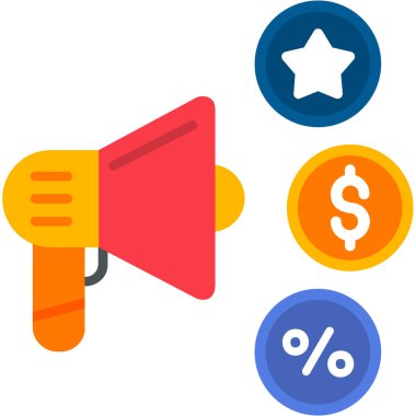 Megafon ikonu vektör illüstrasyonu