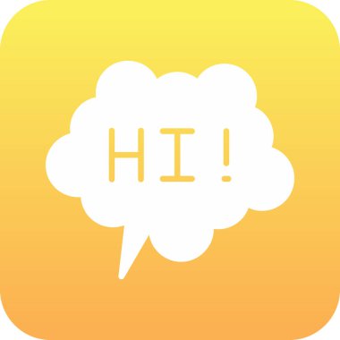 bir mesaj içeren sarı metin balonu.