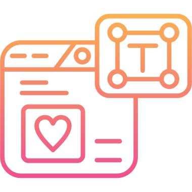 Bir kalp simgesinin vektör illüstrasyonu