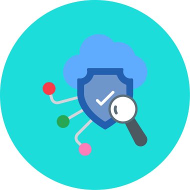 Çember içindeki arama simgesinin vektör illüstrasyonu