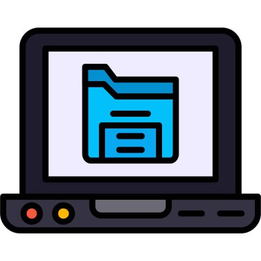 dizüstü bilgisayar dosya vektör illüstrasyon tasarımı