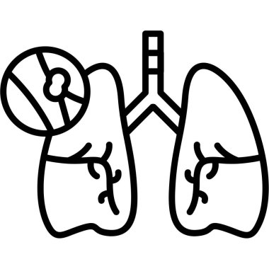 Akciğerler organ simgesi vektör taslağı tasarımı