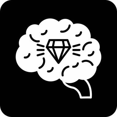 Beyin. Web simgesi basit illüstrasyon