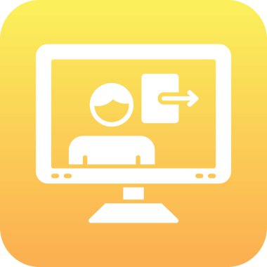 Bilgisayar ekranı simgesinin vektör çizimi