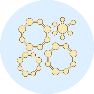 Molekülün yapısına sahip kimyasal bir elementin vektör çizimi.