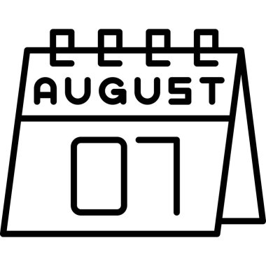 takvim Ağustos simgesi vektör illüstrasyonu