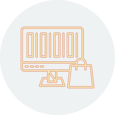 İnternetten alışveriş. Basit resimleme